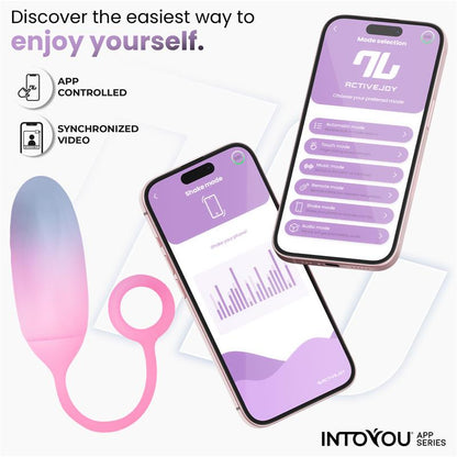 INTOYOU APP SERIES - HUEVO SILICONA DOBLE CAPA CON APP AZUL/ROSA