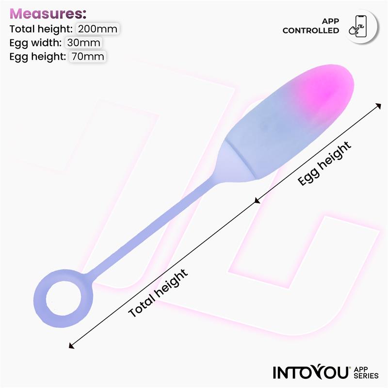 INTOYOU APP SERIES - HUEVO SILICONA DOBLE CAPA CON APP ROSA/AZUL