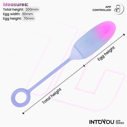 INTOYOU APP SERIES - HUEVO SILICONA DOBLE CAPA CON APP ROSA/AZUL