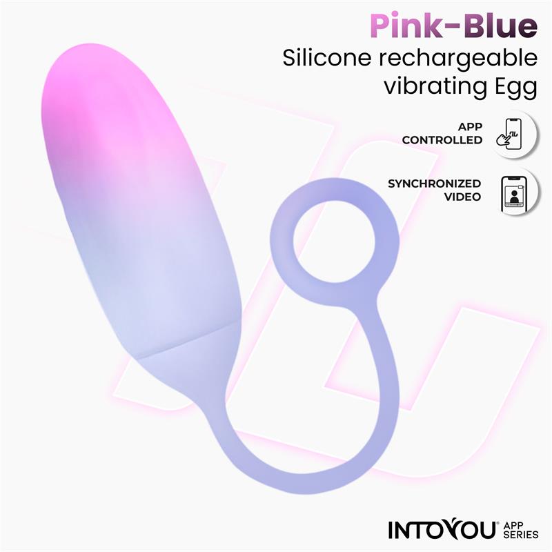 INTOYOU APP SERIES - HUEVO SILICONA DOBLE CAPA CON APP ROSA/AZUL