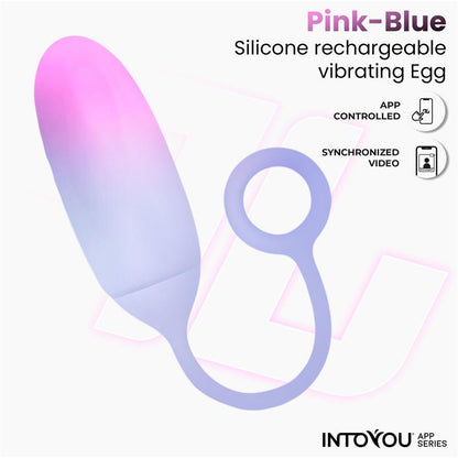 INTOYOU APP SERIES - HUEVO SILICONA DOBLE CAPA CON APP ROSA/AZUL