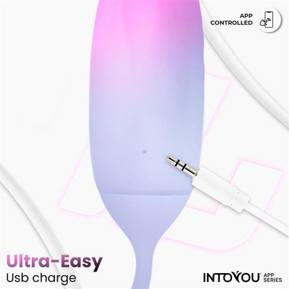 INTOYOU APP SERIES - HUEVO SILICONA DOBLE CAPA CON APP ROSA/AZUL
