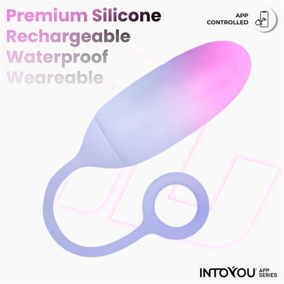 INTOYOU APP SERIES - HUEVO SILICONA DOBLE CAPA CON APP ROSA/AZUL