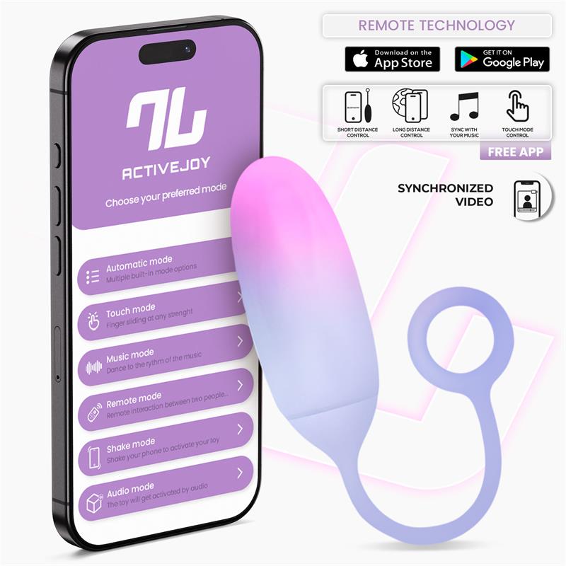 INTOYOU APP SERIES - HUEVO SILICONA DOBLE CAPA CON APP ROSA/AZUL