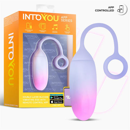 INTOYOU APP SERIES - HUEVO SILICONA DOBLE CAPA CON APP ROSA/AZUL