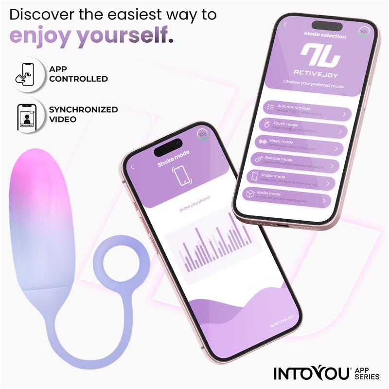 INTOYOU APP SERIES - HUEVO SILICONA DOBLE CAPA CON APP ROSA/AZUL