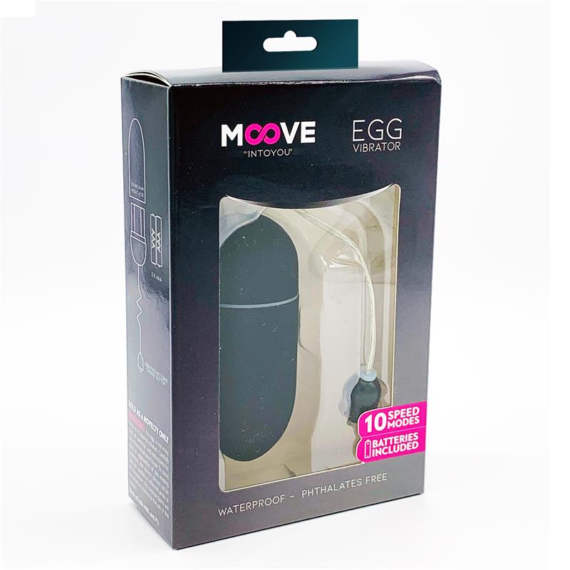 MOOVE - HUEVO VIBRADOR 10 FUNCIONES NEGRO