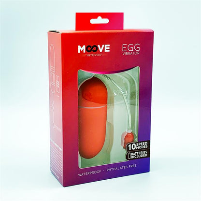 MOOVE - HUEVO VIBRADOR 10 FUNCIONES ROJO