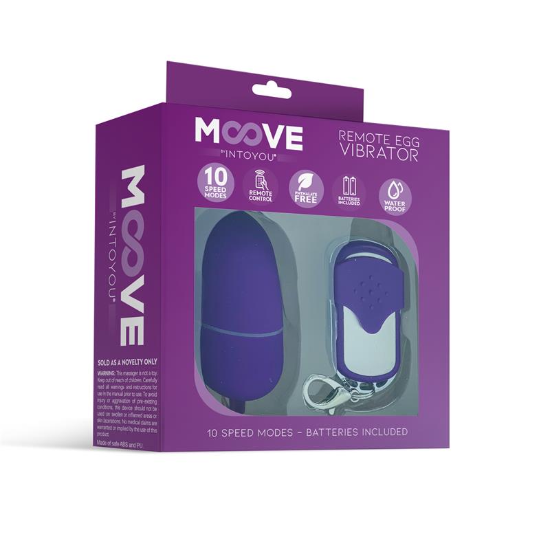 MOOVE - HUEVO VIBRADOR CON CONTOL REMOTO TAMAÑO MEDIANO PÚRPURA