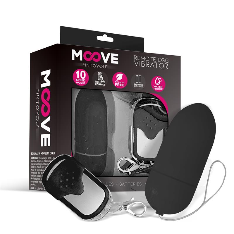 MOOVE - HUEVO VIBRADOR CON CONTROL REMOTO NEGRO