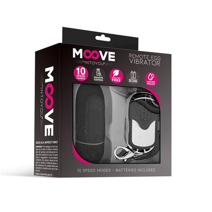MOOVE - HUEVO VIBRADOR CON CONTROL REMOTO NEGRO