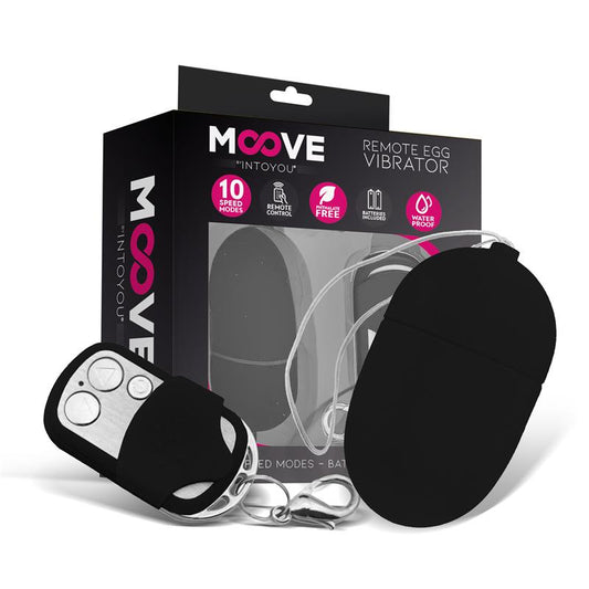 MOOVE - HUEVO VIBRADOR CON CONTROL REMOTO TAMAÑO MEDIANO NEGRO