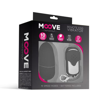 MOOVE - HUEVO VIBRADOR CON CONTROL REMOTO TAMAÑO MEDIANO NEGRO