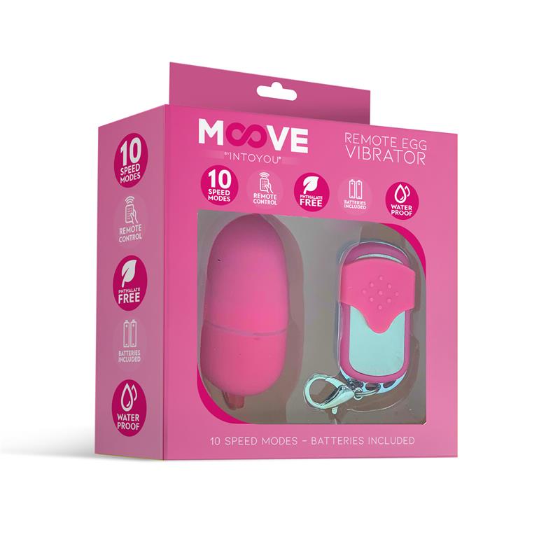 MOOVE - HUEVO VIBRADOR CON CONTROL REMOTO TAMAÑO MEDIANO ROSA