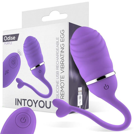 INTOYOU - HUEVO VIBRADOR CONTROL REMOTO ODISE USB SILICONA PÚRPURA