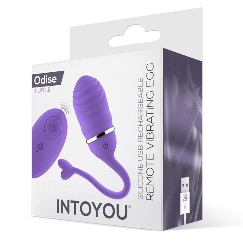 INTOYOU - HUEVO VIBRADOR CONTROL REMOTO ODISE USB SILICONA PÚRPURA