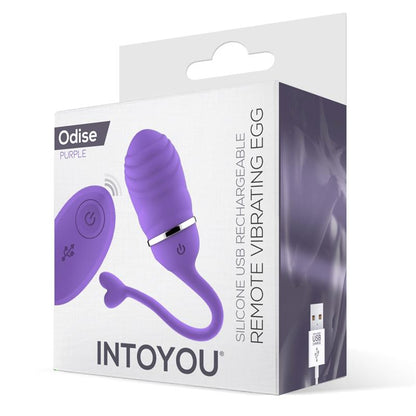 INTOYOU - HUEVO VIBRADOR CONTROL REMOTO ODISE USB SILICONA PÚRPURA