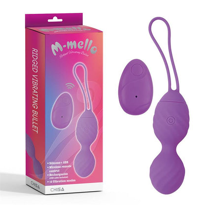 CHISA - HUEVO VIBRADOR CONTROL REMOTO RIDGED USB SILICONA 7.4
