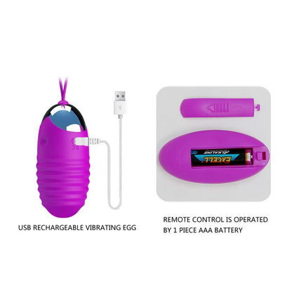 PRETTYLOVE - HUEVO VIBRADOR JESSICA USB PURPURA