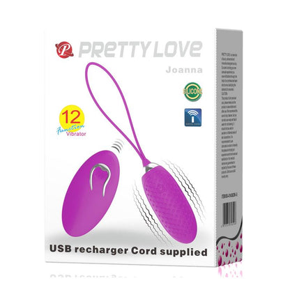 PRETTYLOVE - HUEVO VIBRADOR JOANNA USB PURPURA