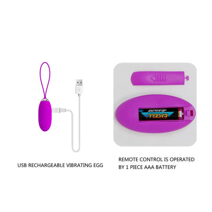 PRETTYLOVE - HUEVO VIBRADOR JOANNA USB PURPURA