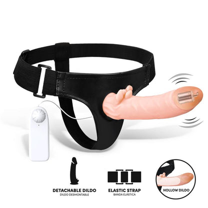HARNESS COLLECTION LATETOBED - HYBEE DILDO CON DILDO REALISTA HUECO Y VIBRACIÓN CON CONTROL REMOTO