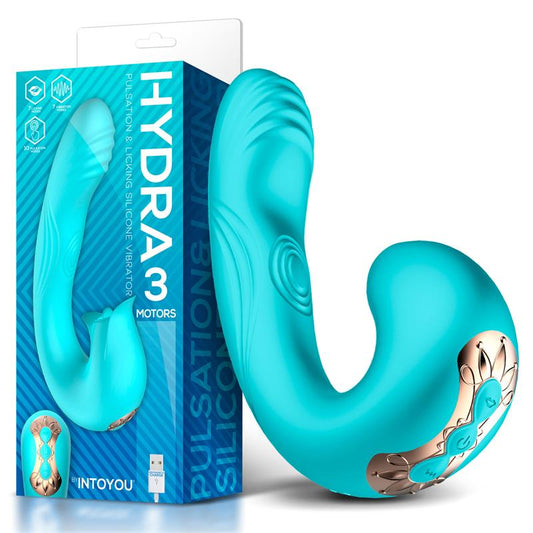 INTOYOU - HYDRA VIBRADOR CON PULSACIÓN Y LENGUA ESTIMULADORA DE CLÍTORIS 3 MOTORES USB