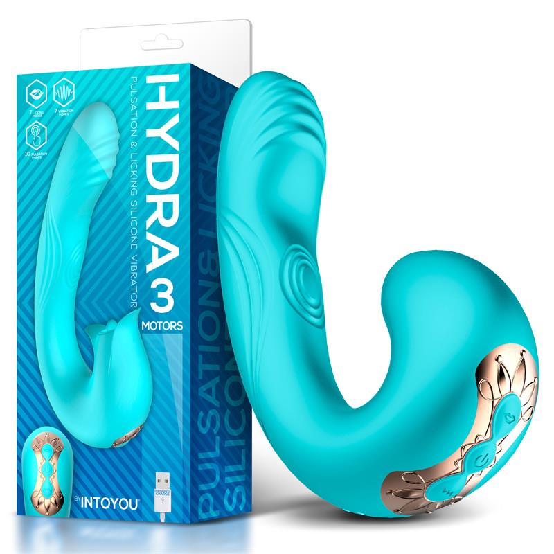 INTOYOU - HYDRA VIBRADOR CON PULSACIÓN Y LENGUA ESTIMULADORA DE CLÍTORIS 3 MOTORES USB