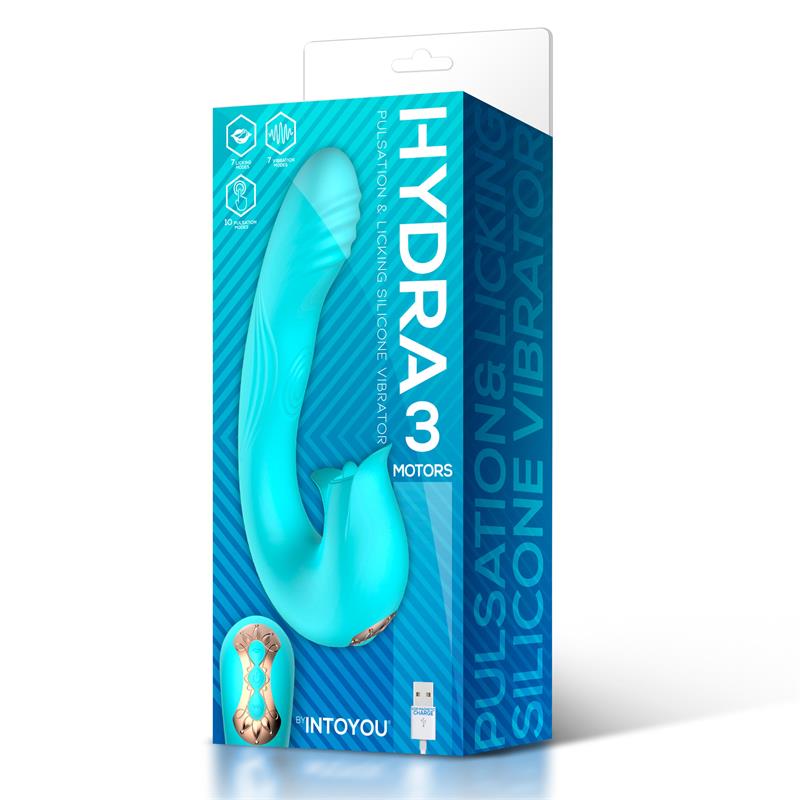 INTOYOU - HYDRA VIBRADOR CON PULSACIÓN Y LENGUA ESTIMULADORA DE CLÍTORIS 3 MOTORES USB