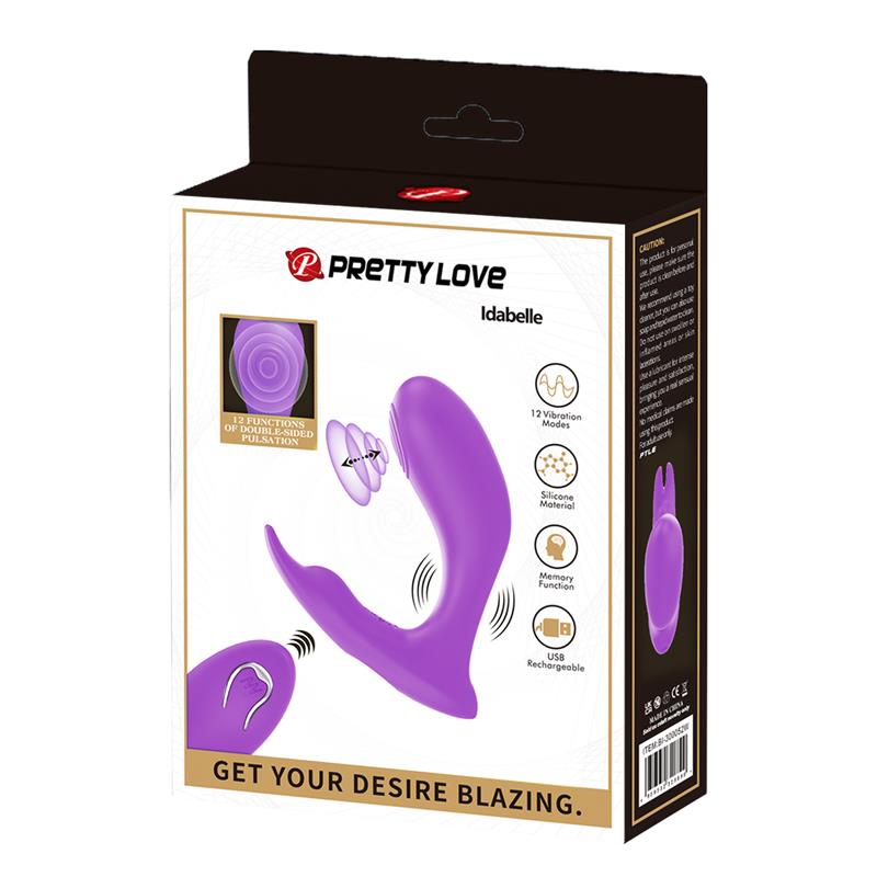 PRETTYLOVE - IDABELLE ESTIMULADOR CON VIBRACIÓN Y PULSACIÓN CONTROL REMOTO