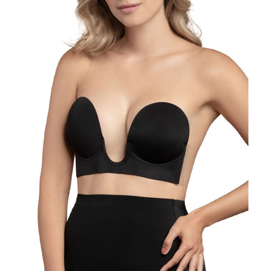 BYE-BRA - BLACK U-SHAPED STRAP-FREE B B-CUP