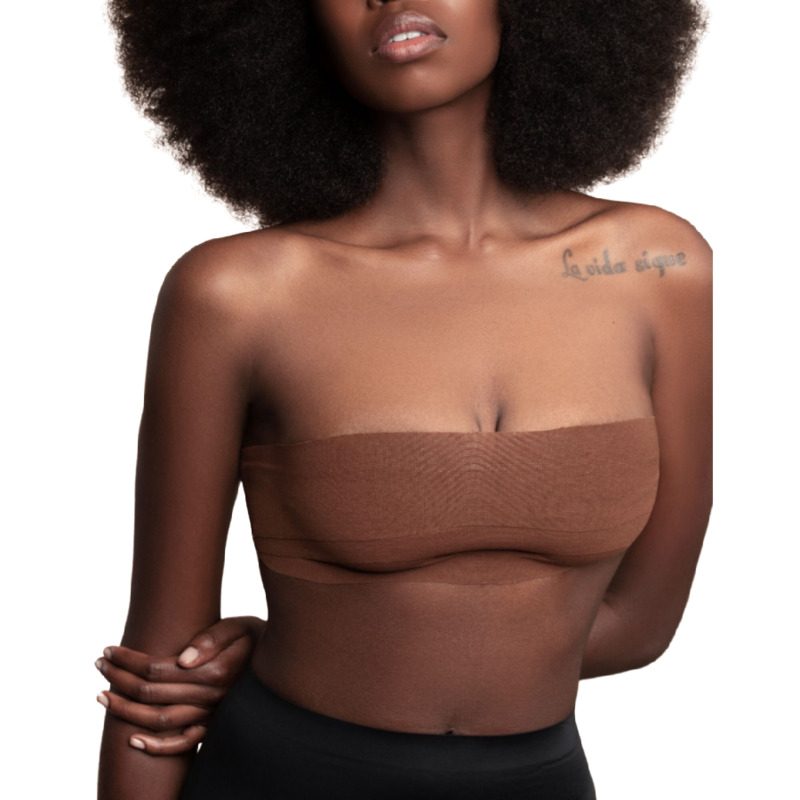 BYE-BRA - FITA DE CORPO 5 M X 6.5 CM + 3 PARES DE PROTEÇÕES DE MAMILO MARROM