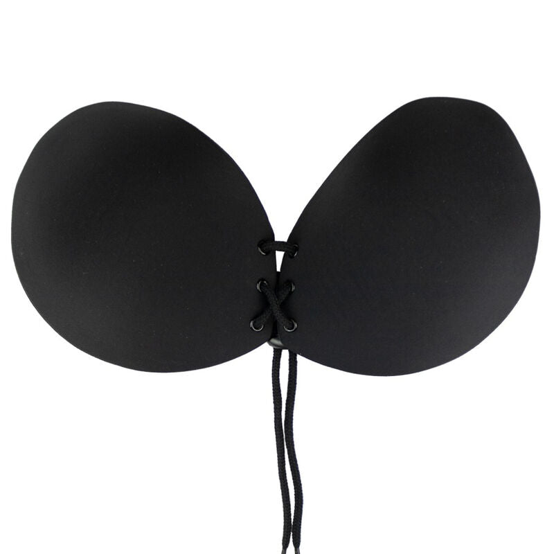 BYE-BRA - BLACK INTERLACED ADHESIVE BRA CUP A