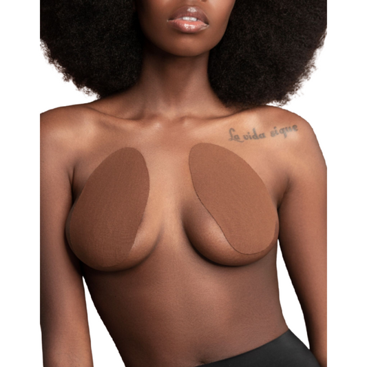 BYE-BRA - BREAST ENHANCER + 3 PAIRS OF BROWN SATIN F/H CUP