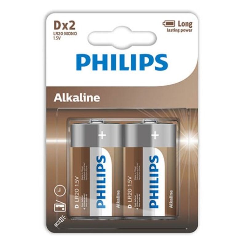 PHILIPS - ЛУЖНА БАТАРЕЯ D LR20 БЛІСТЕР*2