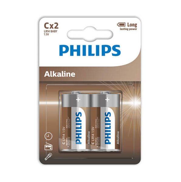 PHILIPS - ЛУЖНА БАТАРЕЯ C LR14 БЛІСТЕР*2