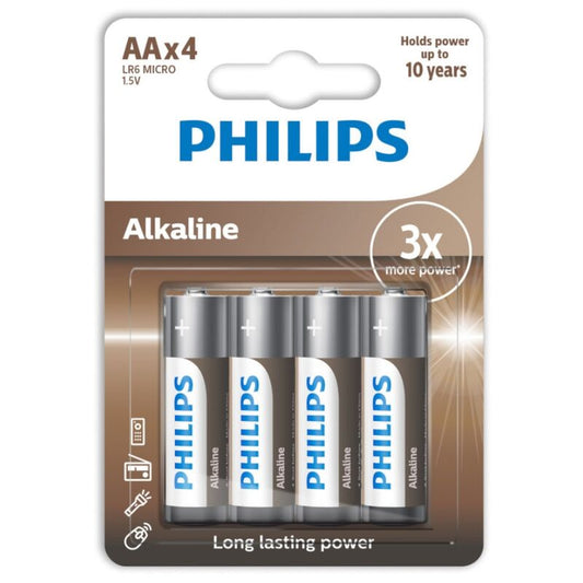 PHILIPS - ЛУЖНА БАТАРЕЙКА AA LR6 БЛІСТЕР*4