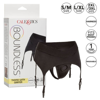 CALEXOTICS - BOUNDLESS HARNESS THONG WITH GARTER L/XL