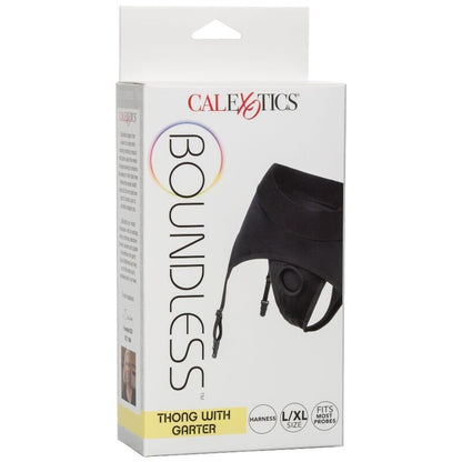 CALEXOTICS - BOUNDLESS HARNESS THONG WITH GARTER BELT S/M
