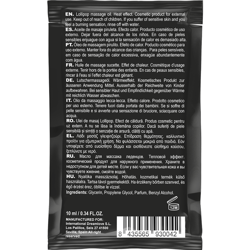 COQUETTE CHIC DESIRE - POCKET KISSABLE MASSAGE OIL WITH WARMING EFFECT LOLLIPOP 10 ML