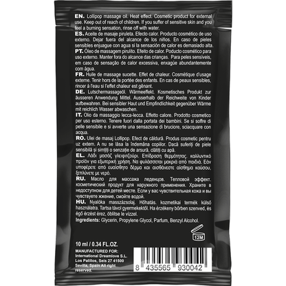 COQUETTE CHIC DESIRE - POCKET KISSABLE MASSAGE OIL WITH WARMING EFFECT LOLLIPOP 10 ML