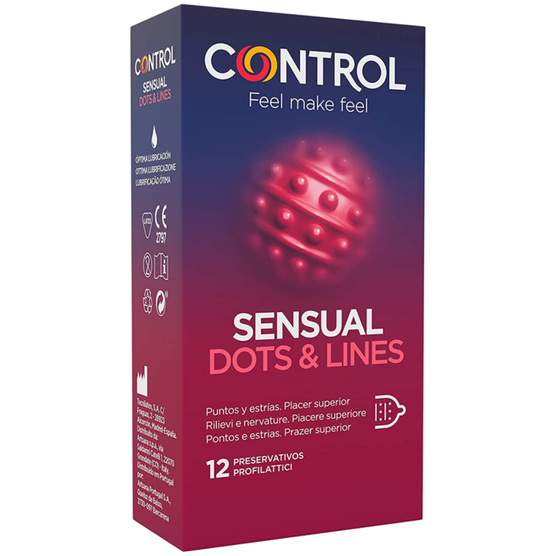 CONTROL - SENSUAL DOTS &amp; LINES PUNTS I ESTRIES 12 UDS