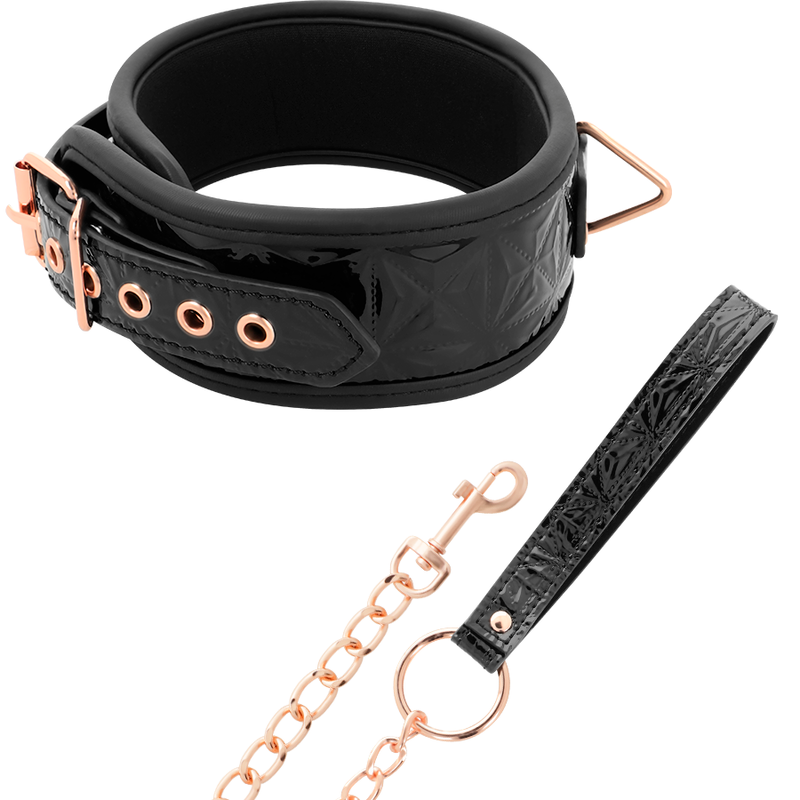 BEGME - BLACK EDITION VEGAN LEATHER COLLAR WITH NEOPRENE LINING