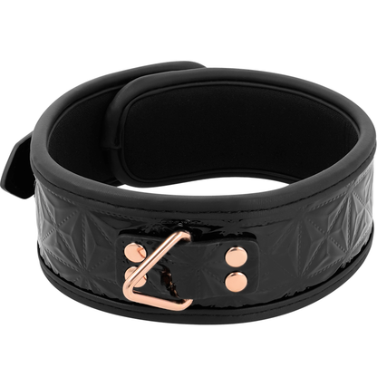 BEGME - BLACK EDITION VEGAN LEATHER COLLAR WITH NEOPRENE LINING