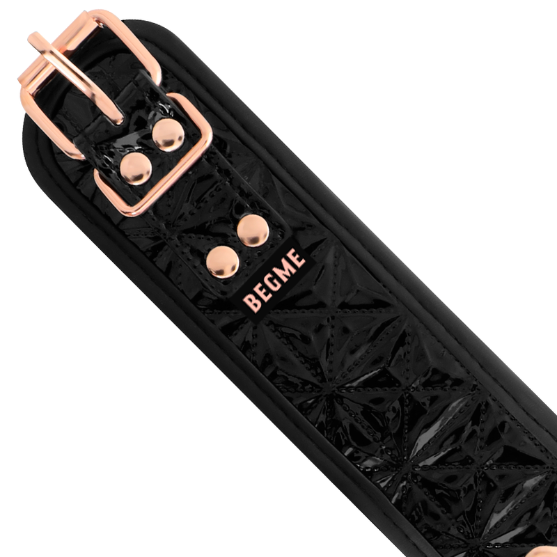 BEGME - BLACK EDITION VEGAN LEATHER COLLAR WITH NEOPRENE LINING