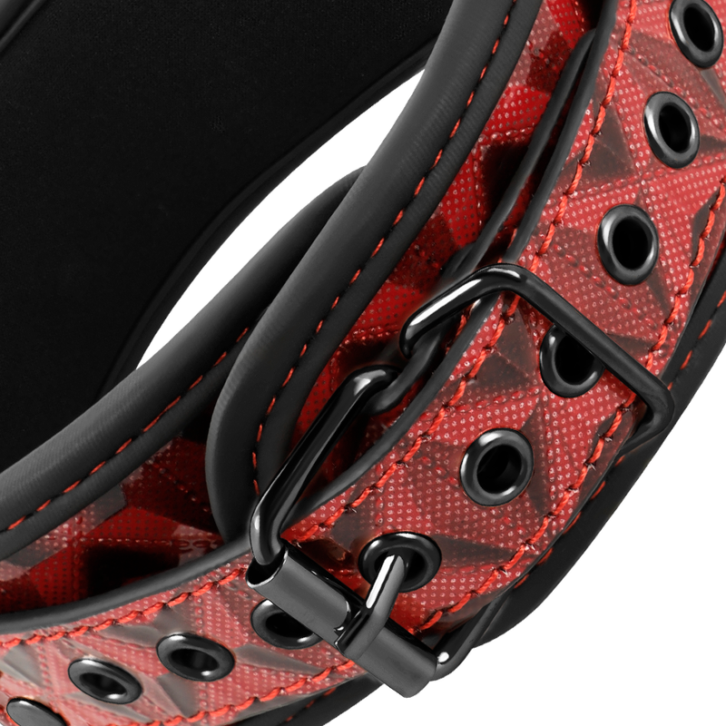 BEGME - RED EDITION VEGAN LEATHER COLLAR WITH NEOPRENE LINING