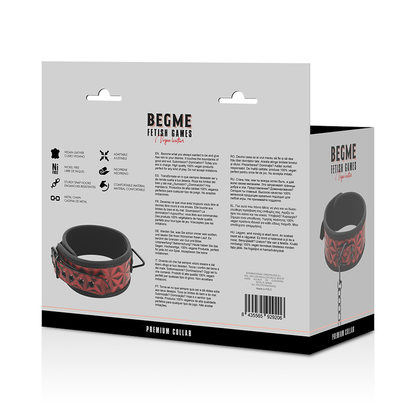 BEGME - RED EDITION VEGAN LEATHER COLLAR WITH NEOPRENE LINING