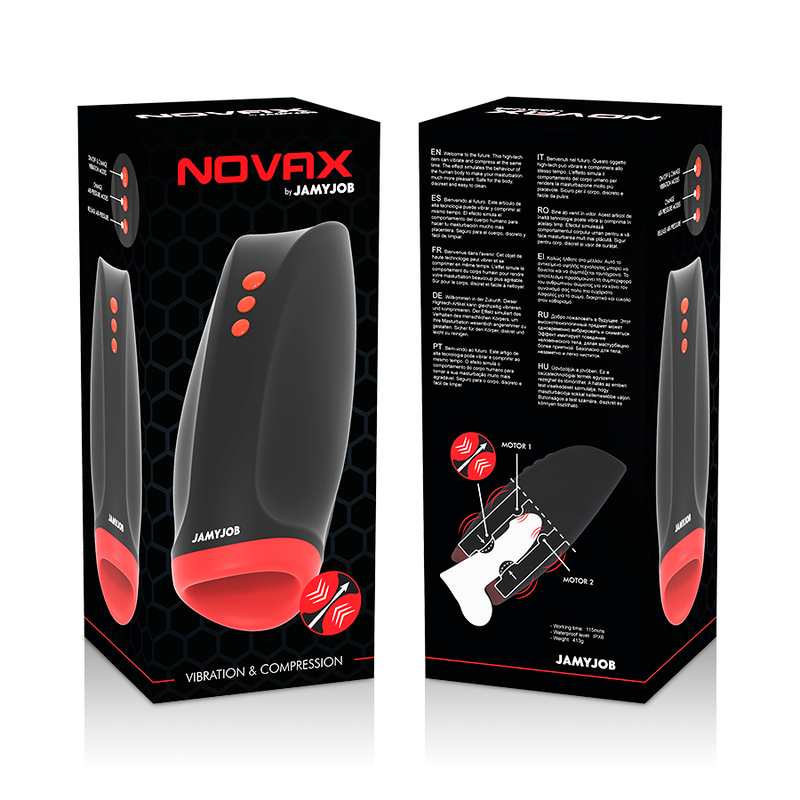 Jamyjob - Novax Masturbator amb vibracions i compressió
