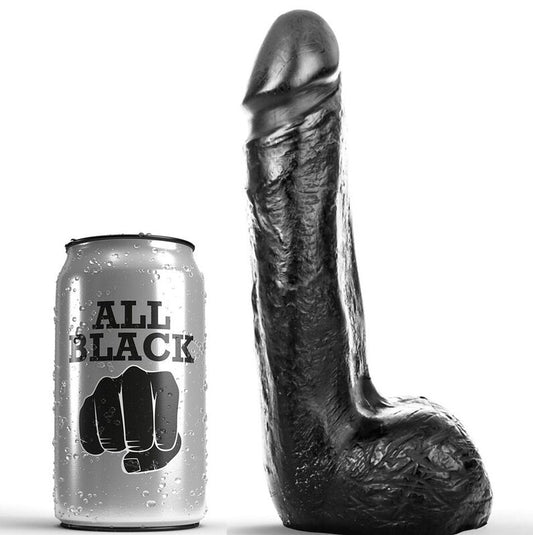 ALL BLACK - DILDO REALÍSTICO NEGRO SUAVE 20 CM