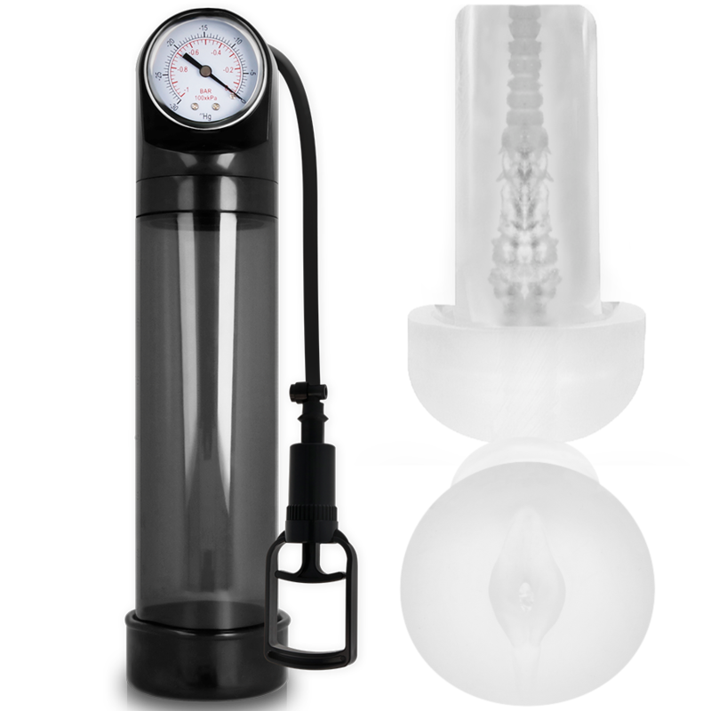 Bomba de ereção de bomba - Bomba de ereção RX9 Black com masturbador